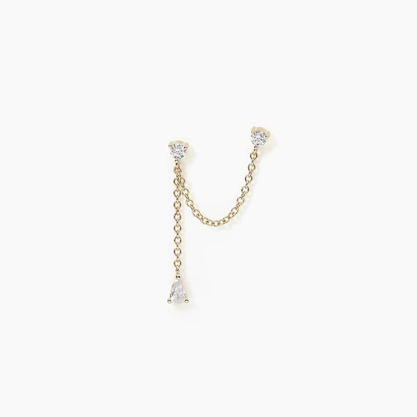 Orecchino a catena dorato con due fori e zirconi
HYPER GLAM 563495