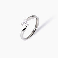 Anello Contrarié Mabina – Argento con Zircone a Cuore