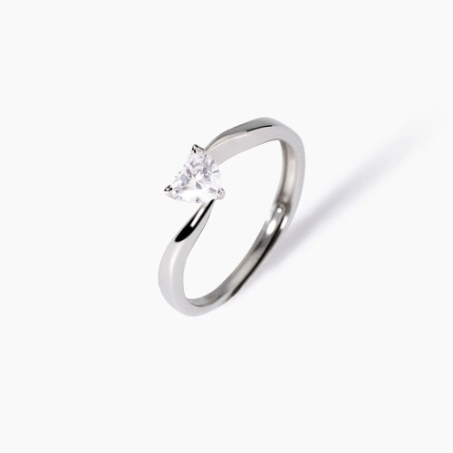 Anello contrarié Mabina zircone a cuore