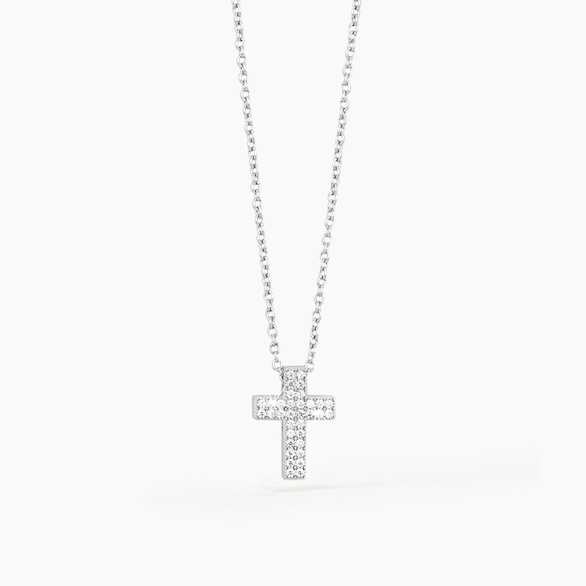 Girocollo in argento 925/ººº rodiato con zirconi, lunghezza regolabile da 39 a 45 cm