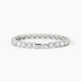 Bracciale tennis in argento 925/°°° rodiato con zirconi bianchi Ø 3 e 1.25 mm, lunghezza 17 cm