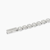 Bracciale tennis in argento 925/°°° rodiato con zirconi bianchi Ø 3 e 1.25 mm, lunghezza 17 cm