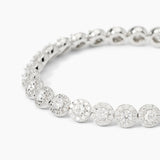 Bracciale tennis in argento 925/°°° rodiato con zirconi bianchi Ø 3 e 1.25 mm, lunghezza 17 cm