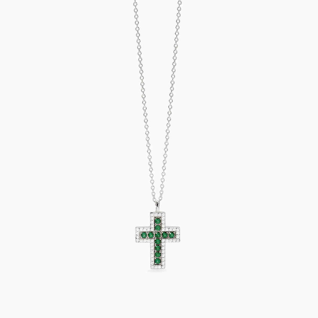 Girocollo da donna in argento con croce, smeraldo sintetico e zirconi
SAVE THE QUEEN 553846