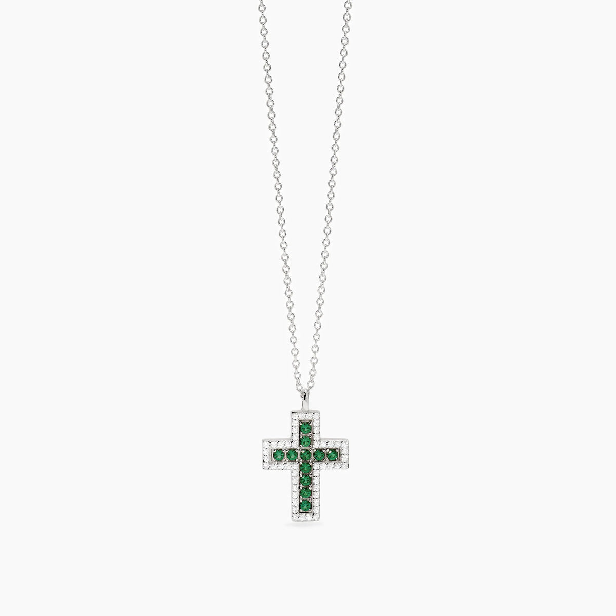 Girocollo da donna in argento con croce, smeraldo sintetico e zirconi
SAVE THE QUEEN 553846