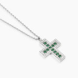 Girocollo da donna in argento con croce, smeraldo sintetico e zirconi
SAVE THE QUEEN 553846