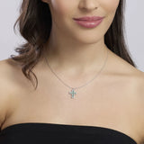 Girocollo da donna in argento con croce, smeraldo sintetico e zirconi
SAVE THE QUEEN 553846