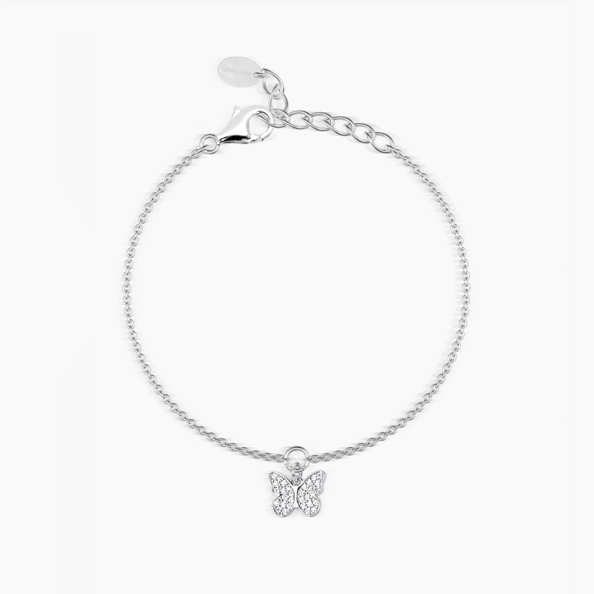 Bracciale in argento con ciondolo farfalla in pavé di zirconi
FLY TO ME 533307