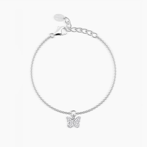 Bracciale in argento con ciondolo farfalla in pavé di zirconi
FLY TO ME 533307