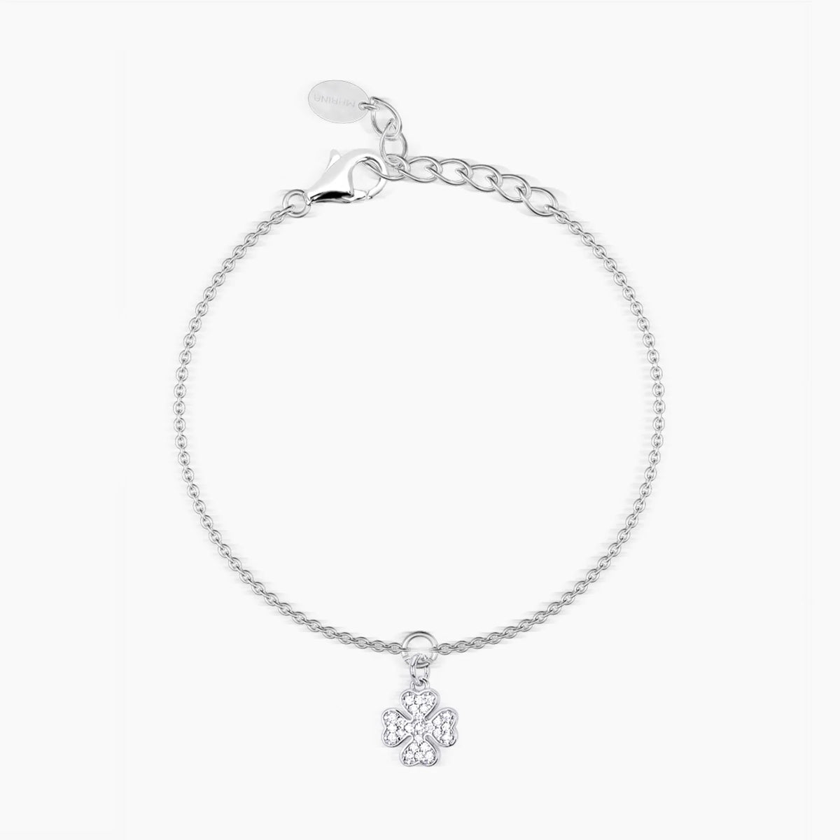 Bracciale in argento con ciondolo quadrifoglio in pavé di zirconi
È SOLO FORTUNA 533308
