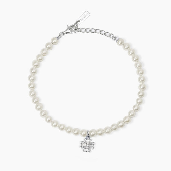 Bracciale con perle conchiglia e quadrifoglio zirconato
È SOLO FORTUNA 533738