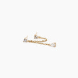 Orecchino a catena dorato con due fori e zirconi
HYPER GLAM 563495