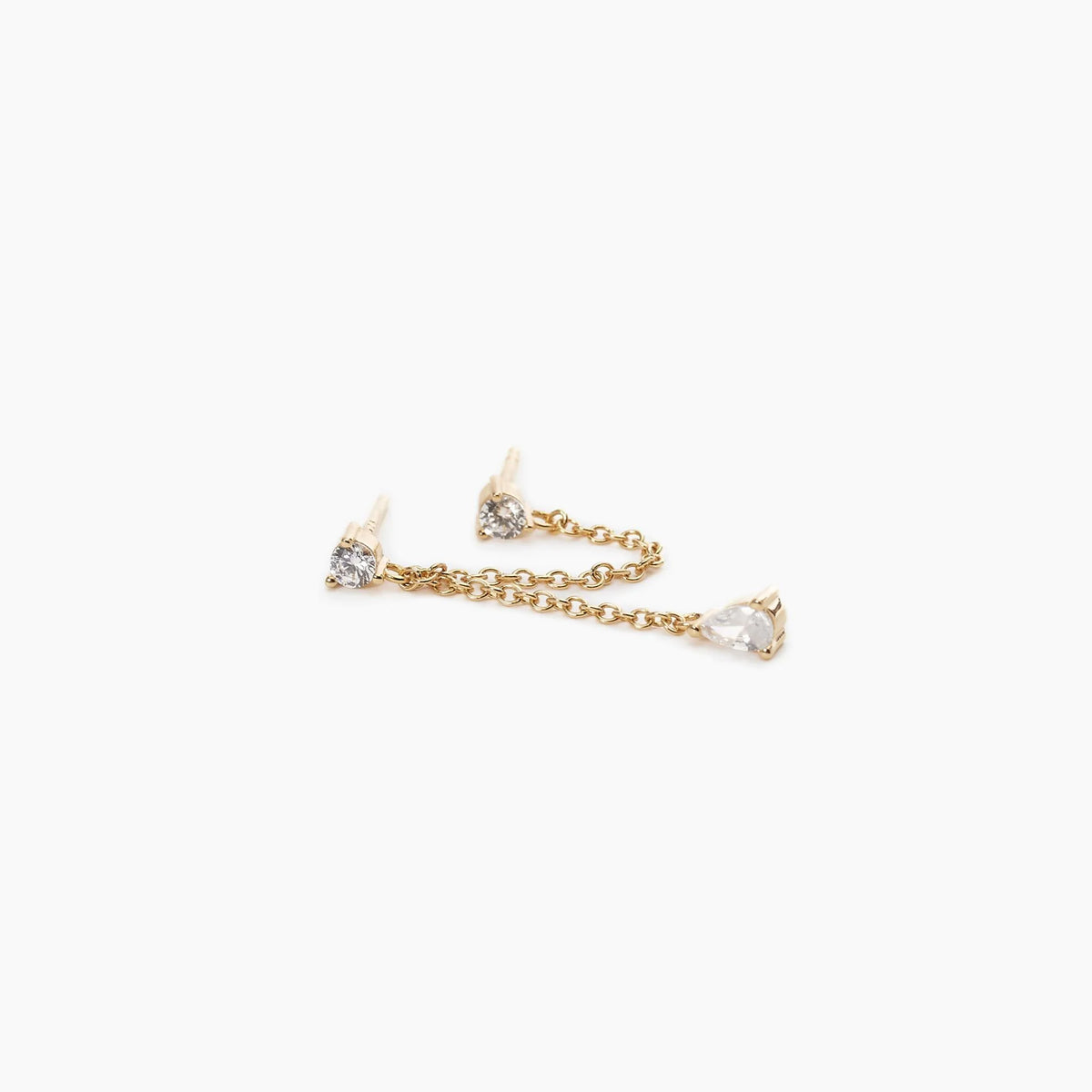 Orecchino a catena dorato con due fori e zirconi
HYPER GLAM 563495